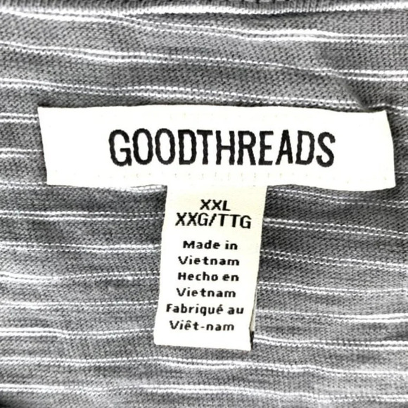 GoodthReads  Stripe Gray/White Short Sleeve Plus Size XXL Men's T-Shirt - Picture 6 of 8